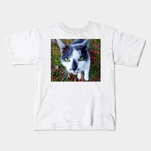 Green Eyed Pussy Cat Kids T-Shirt